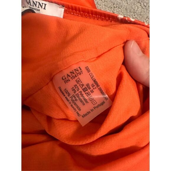 NEW COLUMBINE WRAP-EFFECT FLORAL-PRINT HALTERNECK SWIMSUIT IN TOMATO RED 38/M/6 - Picture 8 of 8